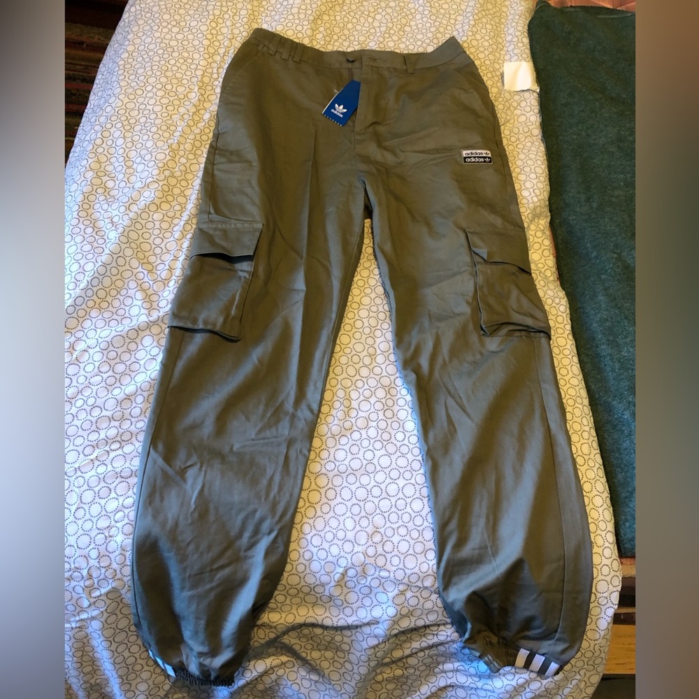 Adidas green cargo pants